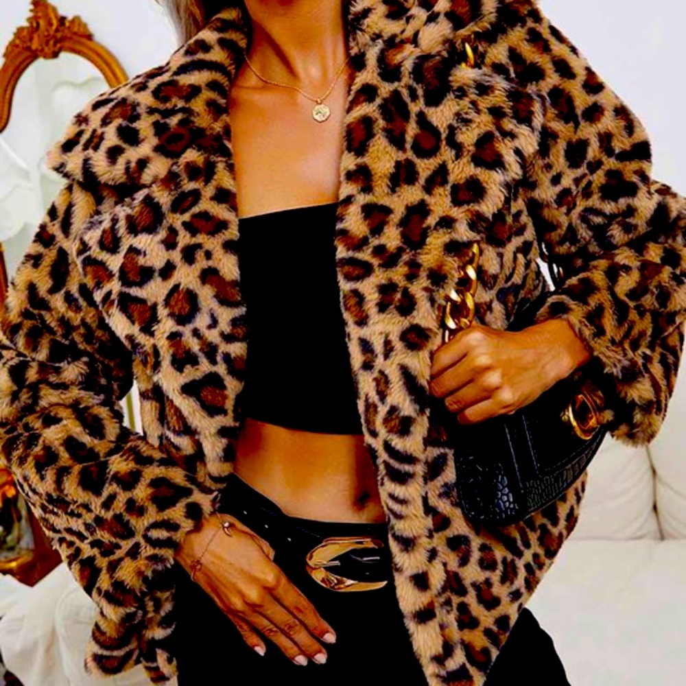 Faux leopard jacket